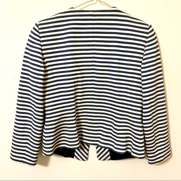 Ann Taylor Navy Stripe Cotton Blend Blazer Jacket Size 2P - Picture 9 of 11